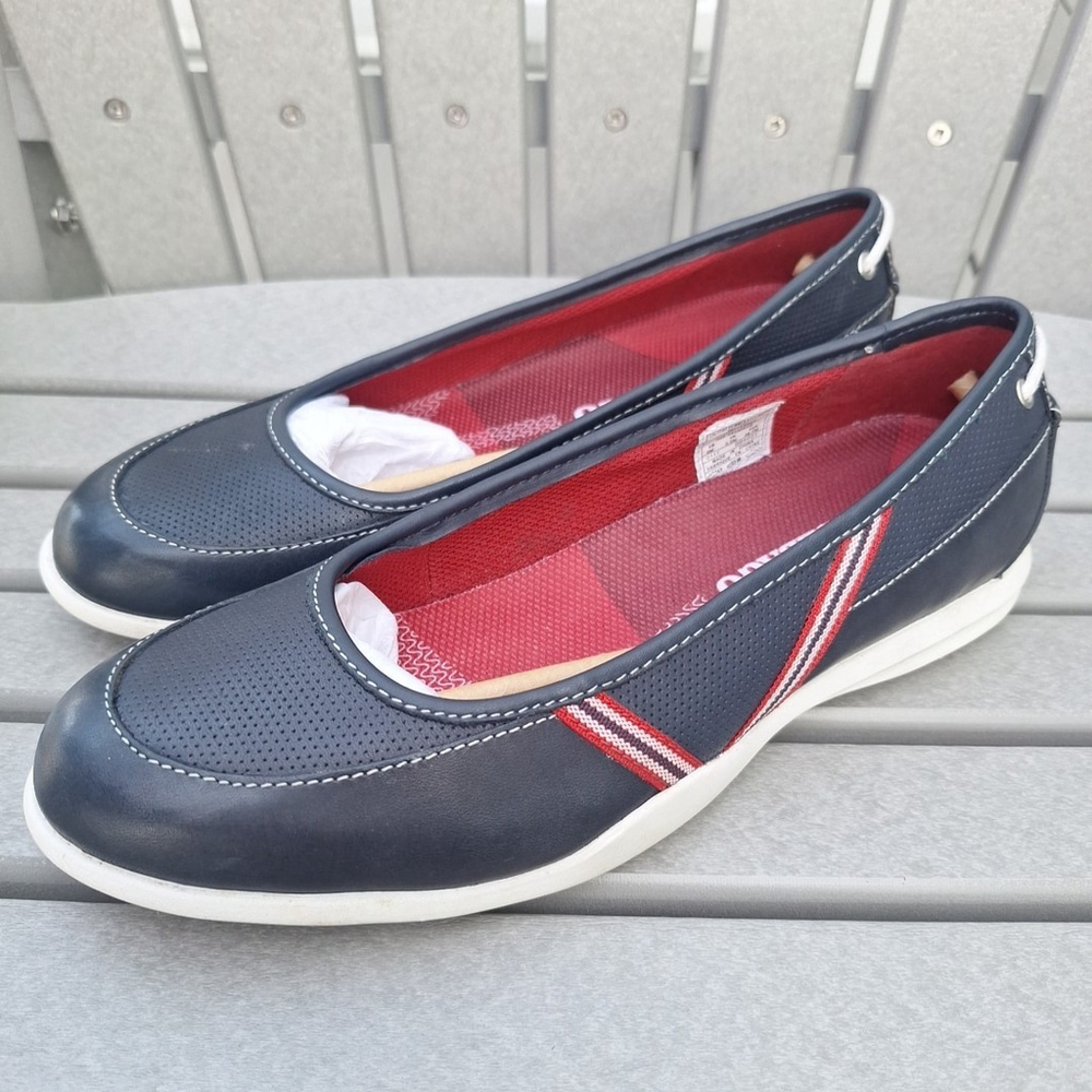 Sebago Calypso Skimmer Navy Blue Casual Boat Shoes Womens Sz 8M Nautical Flats